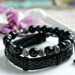 Obsidiano ir jaspio apyrankės