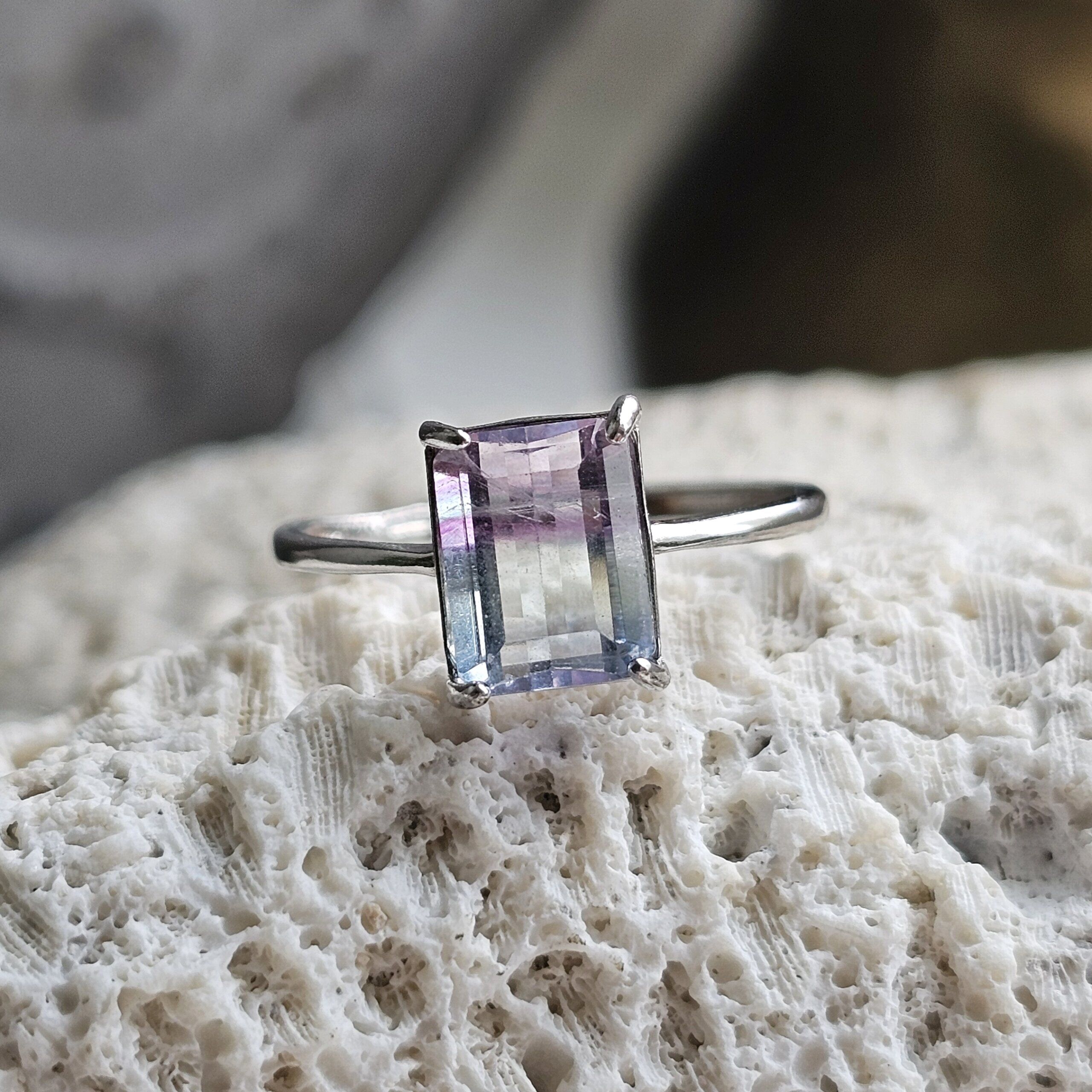 Sidabrinias fluorito žiedelis