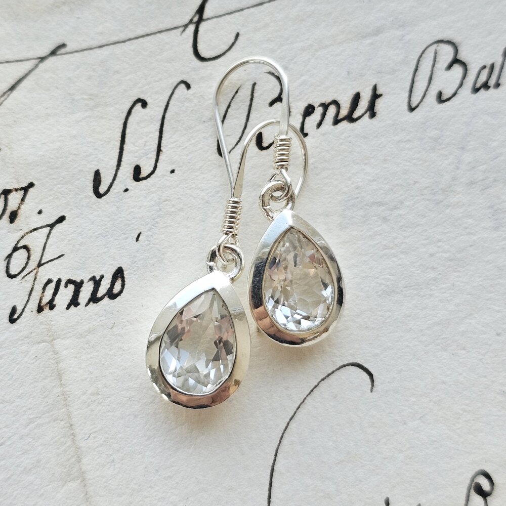 Sidabriniai topazo auskarai