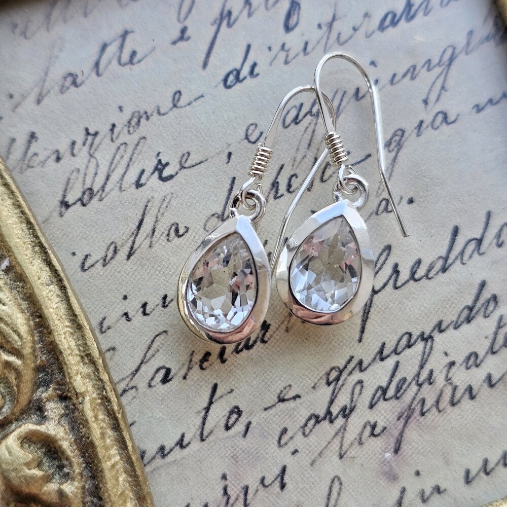 Sidabriniai topazo auskarai