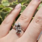 Dūminio kvarco žiedas, dydis reguliuojasi