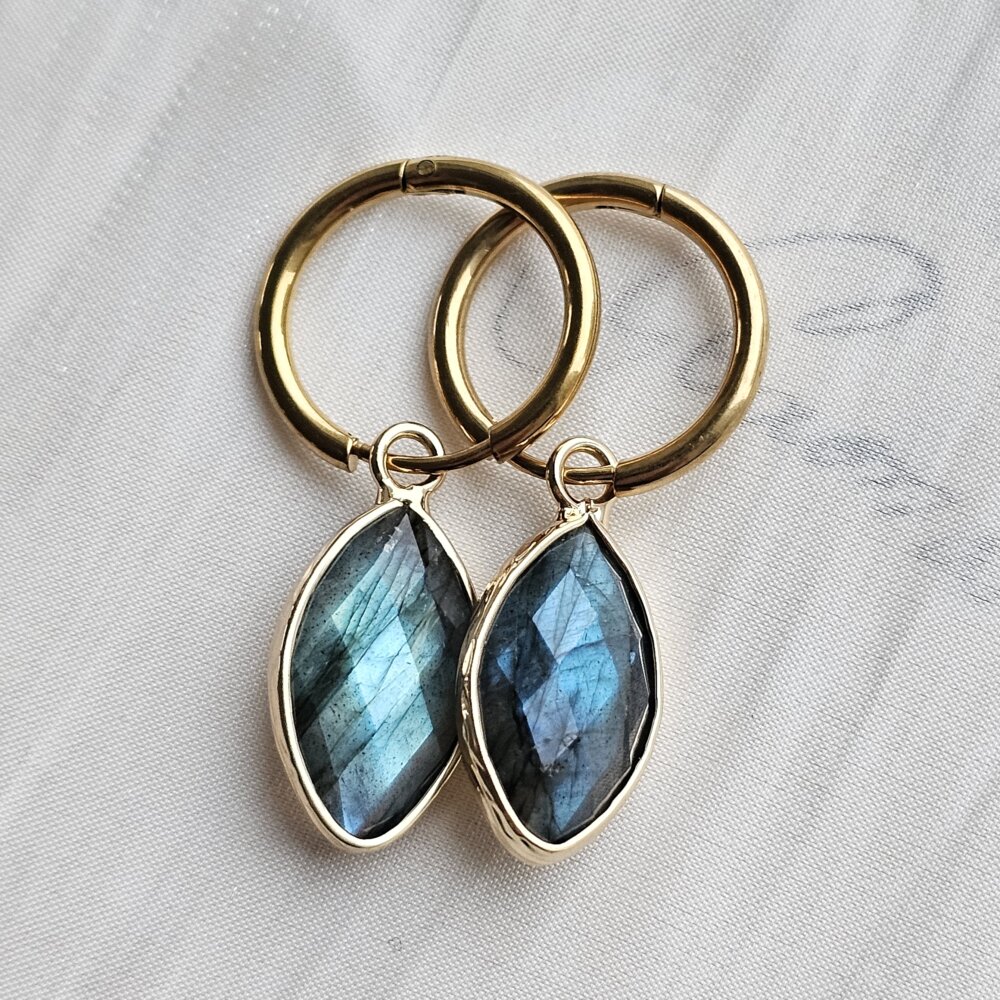 Labradorito auskarai