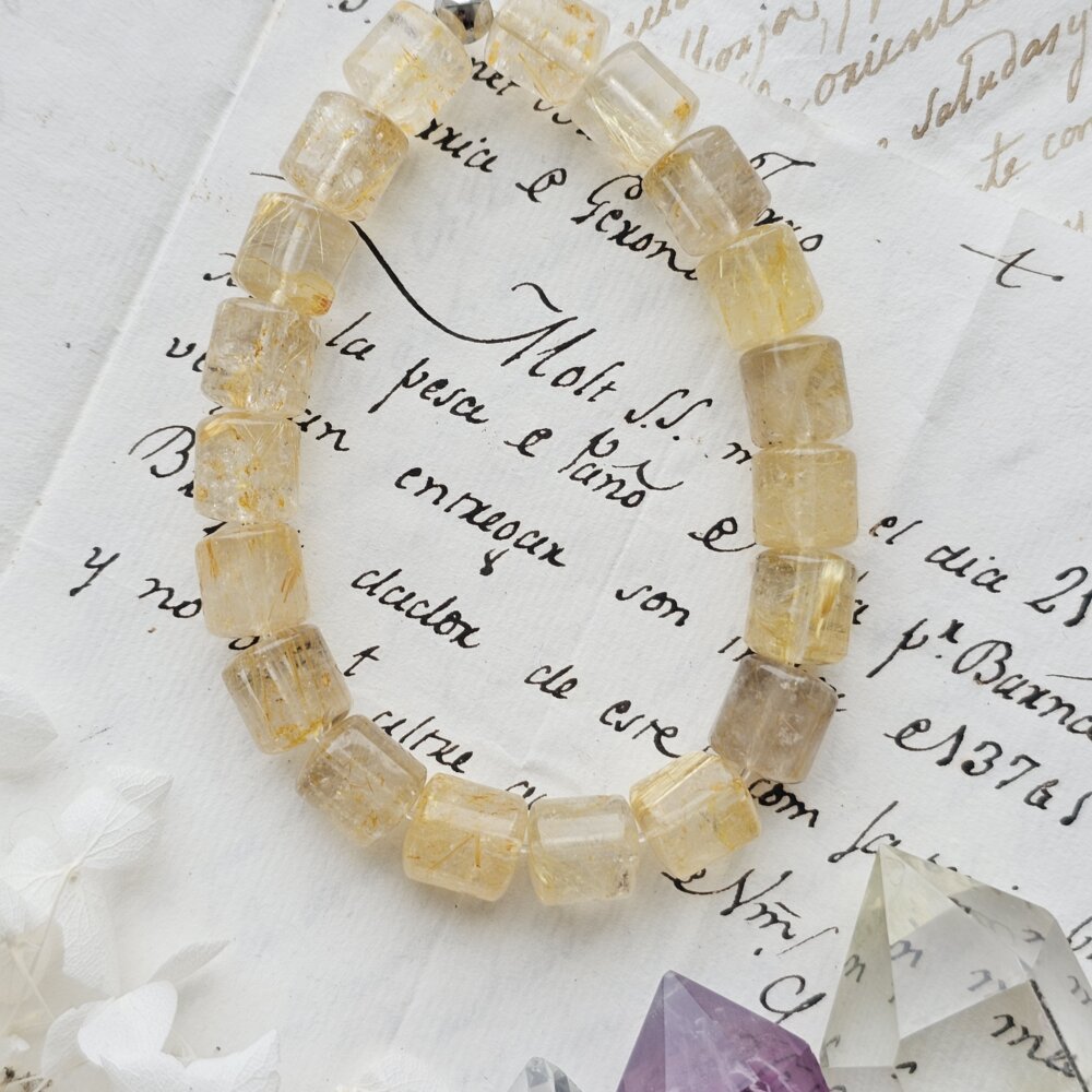 Geltono Rutilo kvarco apyrankė