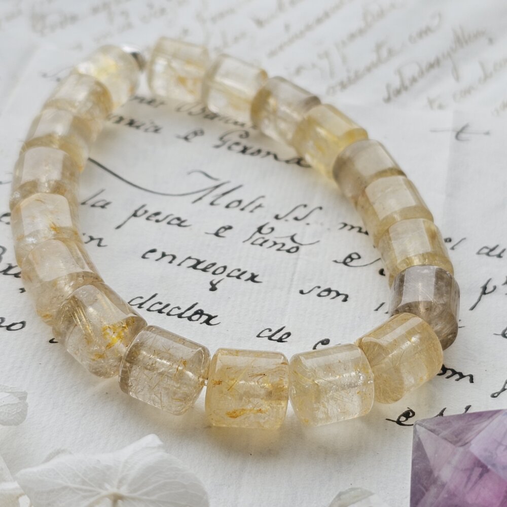 Geltono Rutilo kvarco apyrankė