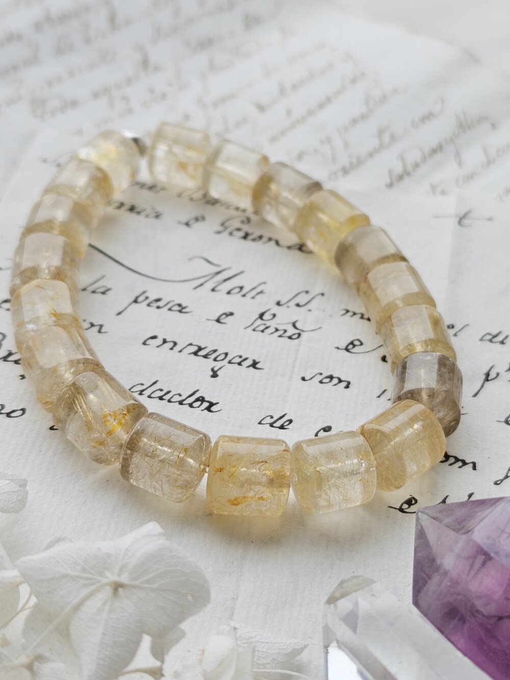 Geltono Rutilo kvarco apyrankė