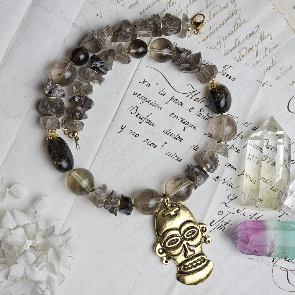 Vienetinis dūminio kvarco ir rutilo kvarco vėrinys