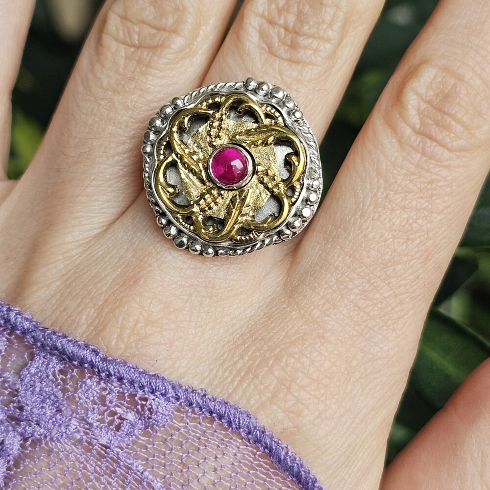 Vienetinis sidabrinis žiedas, 18.5 dydis