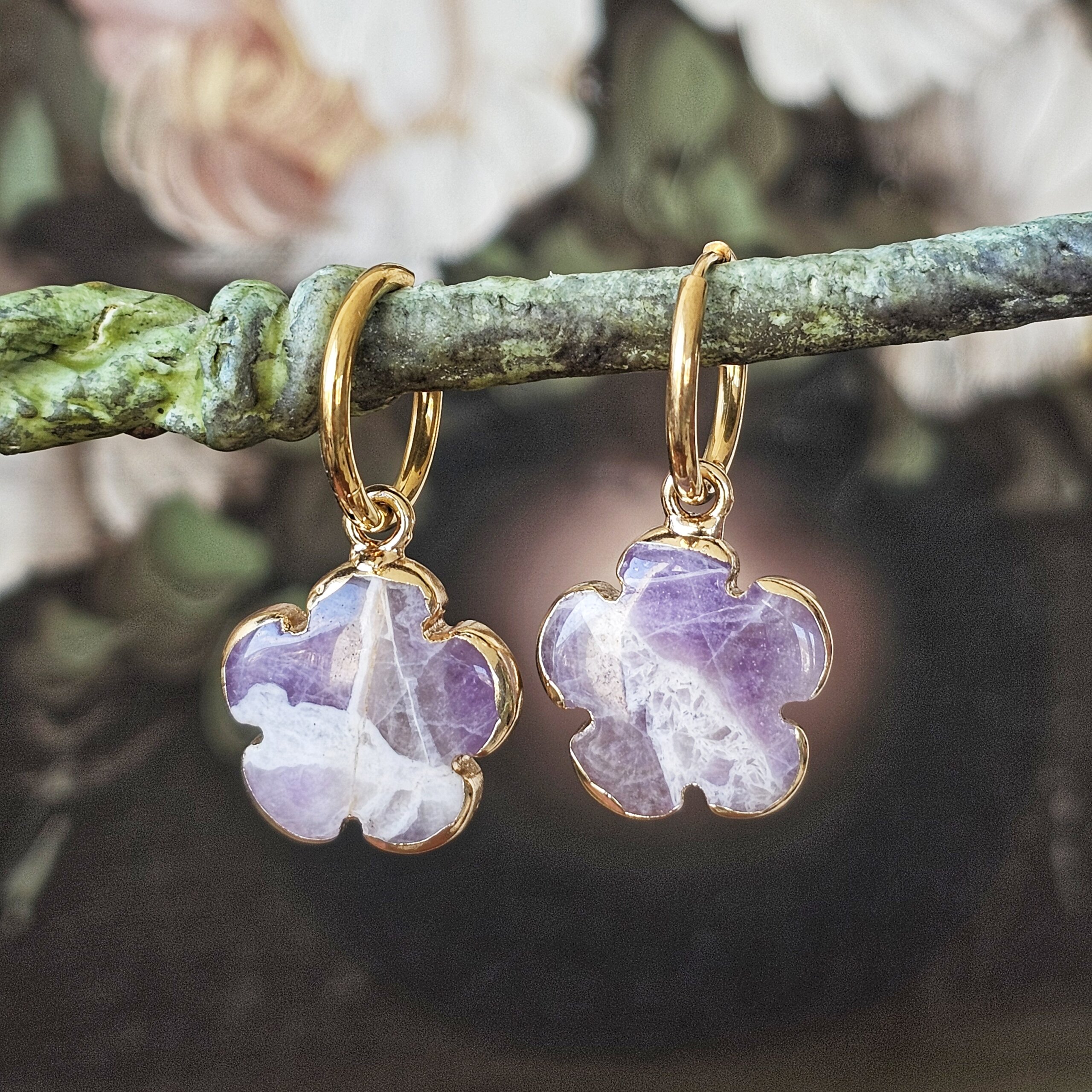 Ametisto kvarco auskarai