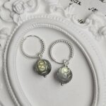 Sidabriniai labradorito auskarai