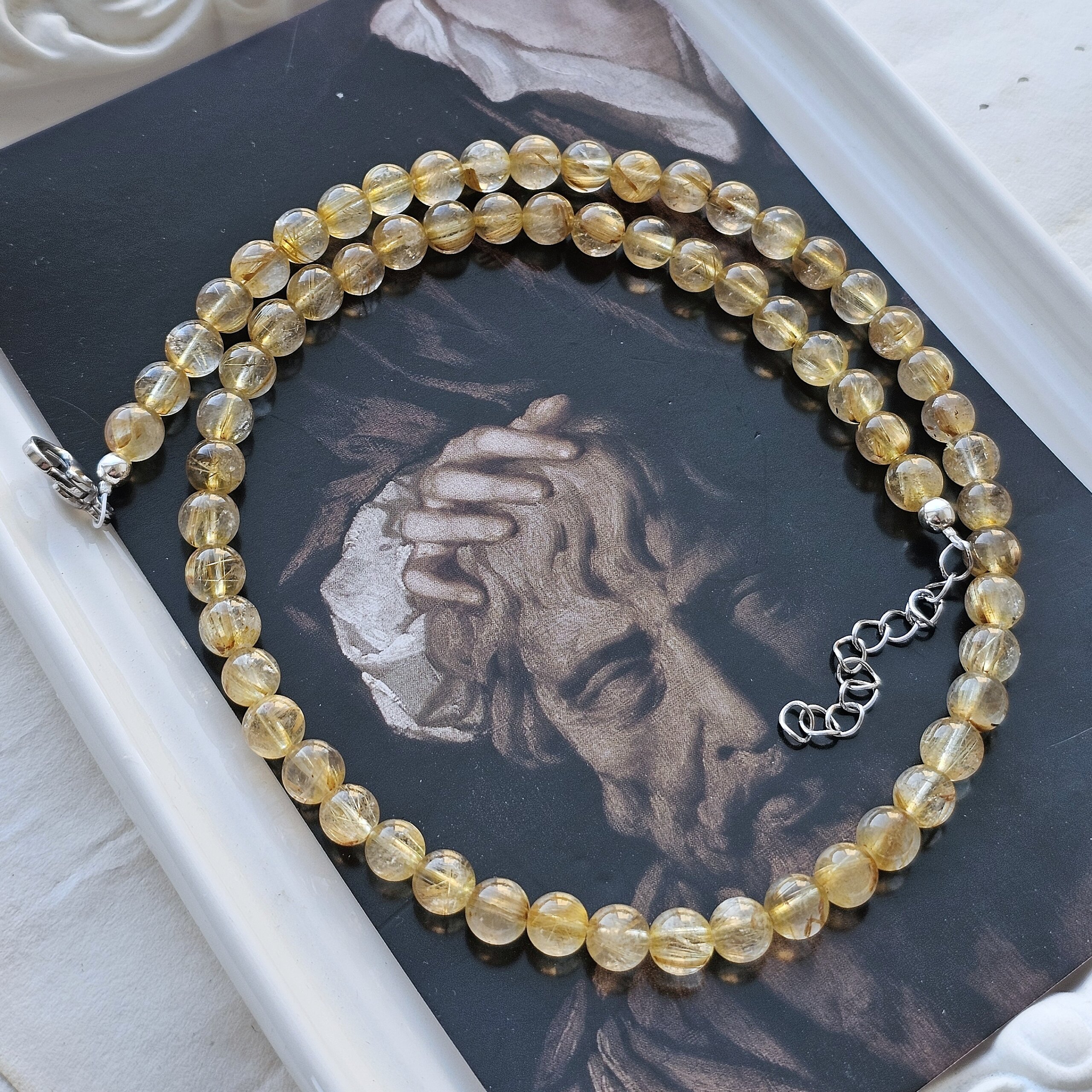 Rutilo kvarco karoliukai