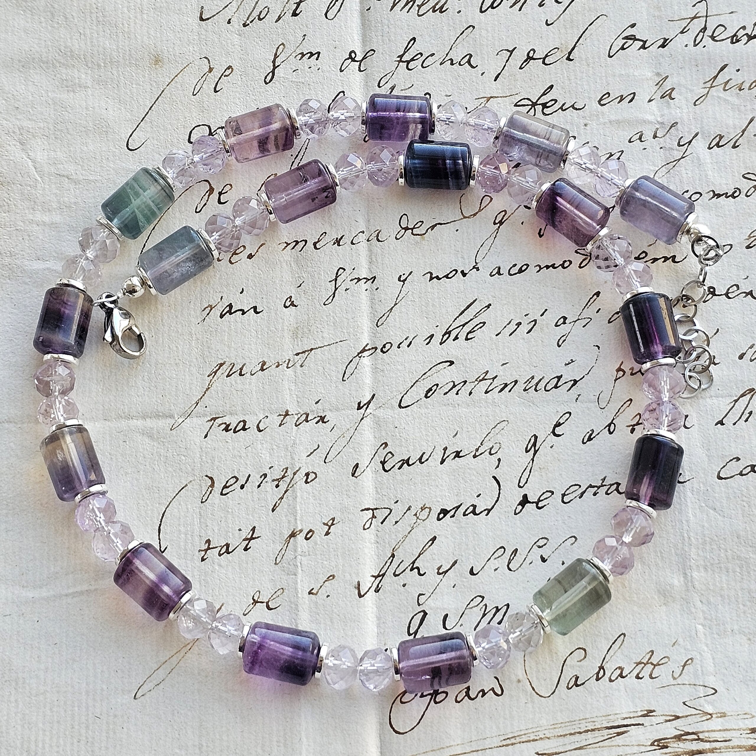 Fluorito ir ametisto vėrinys